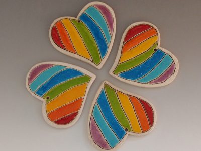 Cuore da appendere 7 colori