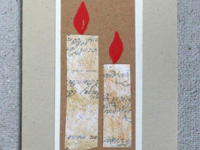 Coppia di candele [collage con decorazione a mano] - 2,00€