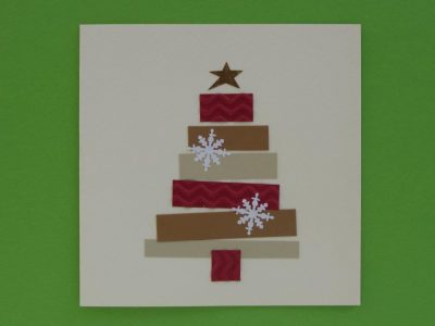 Albero di natale con fiocchi di neve [collage su cartoncino] - 2,40€